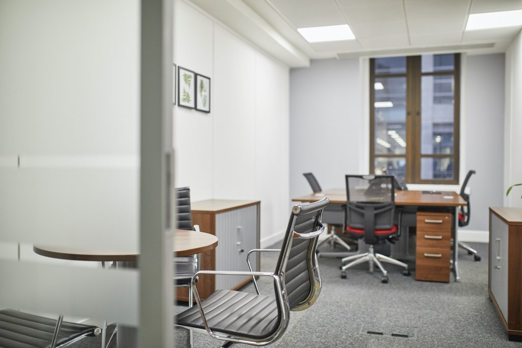 Office desks and meeting room